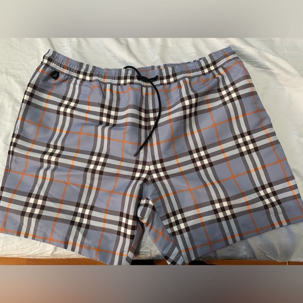 Burberry Blue Plaid Men's Swim Trunks